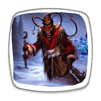 Bad Krampus - Square fridge magnet - white - Front