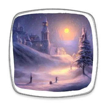 Silent Night - Square fridge magnet - white - Front