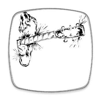 Guitar - Square fridge magnet - white - Front