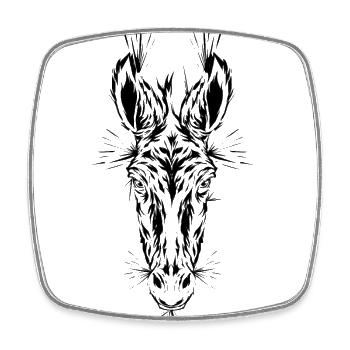 Donkey Horse Head - Square fridge magnet - white - Front