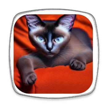 Siamkatze - Viereckiger Kühlschrankmagnet - Weiß - Vorne