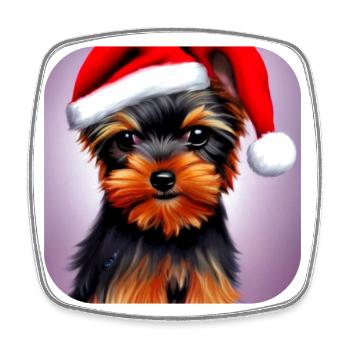 Yorkshire Terrier Puppy - Square fridge magnet - white - Front