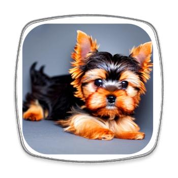 Yorkshire Terrier Puppy - Square fridge magnet - white - Front