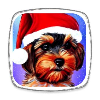 Yorkshire Terrier Puppy - Square fridge magnet - white - Front