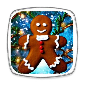 Weihnachts Lebkuchenmann - Viereckiger Kühlschrankmagnet - Weiß - Vorne