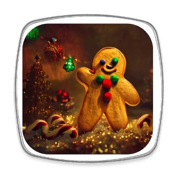Weihnachts Lebkuchenmann - Viereckiger Kühlschrankmagnet - Weiß - Vorne