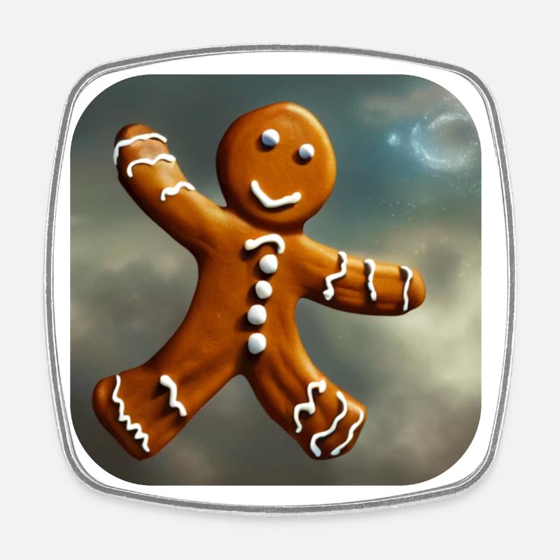 Christmas Gingerbread - Square fridge magnet - white