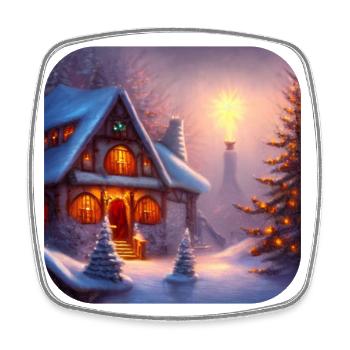 Motif de Noël - Magnet carré - blanc - Devant