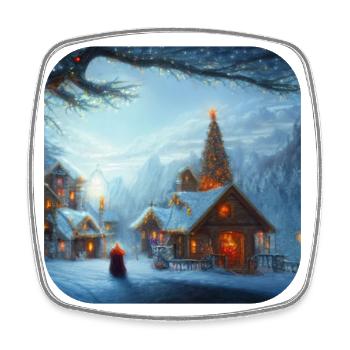 Motif de Noël - Magnet carré - blanc - Devant