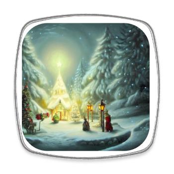 Motif de Noël - Magnet carré - blanc - Devant