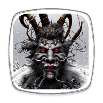 Krampus - Viereckiger Kühlschrankmagnet - Weiß - Vorne