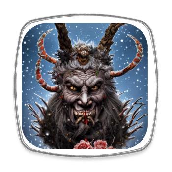 Krampus - Viereckiger Kühlschrankmagnet - Weiß - Vorne