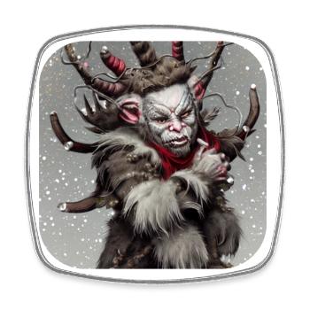 Krampus - Viereckiger Kühlschrankmagnet - Weiß - Vorne