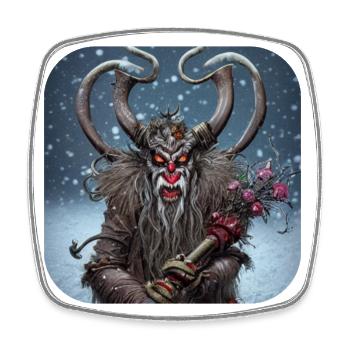 Krampus - Viereckiger Kühlschrankmagnet - Weiß - Vorne