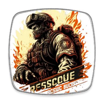Héros en uniforme - pompier - toujours prêt - Magnet carré - blanc - Devant
