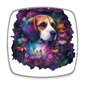 Beagle Beagle Motif Gift - Square fridge magnet - white - Front