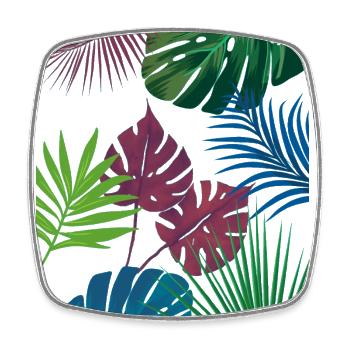 Feuilles vivantes : T-shirt de l’amoureux des plantes - Magnet carré - blanc - Devant