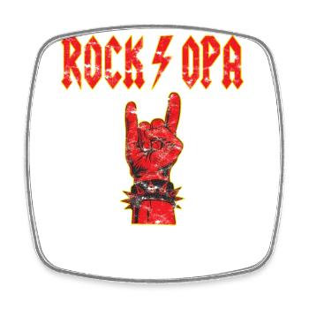 Vatertag Rockopa Teufelsgruß - Viereckiger Kühlschrankmagnet - Weiß - Vorne