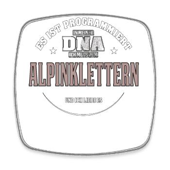 Es ist in meiner DNA ich muss zum ALPINKLETTERN - Viereckiger Kühlschrankmagnet - Weiß - Vorne