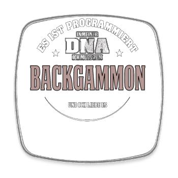 Es ist in meiner DNA ich muss zum BACKGAMMON - Viereckiger Kühlschrankmagnet - Weiß - Vorne