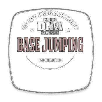 Es ist in meiner DNA ich muss zum BASE JUMPING - Viereckiger Kühlschrankmagnet - Weiß - Vorne
