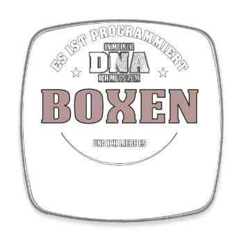 Es ist in meiner DNA ich muss zum BOXEN - Viereckiger Kühlschrankmagnet - Weiß - Vorne