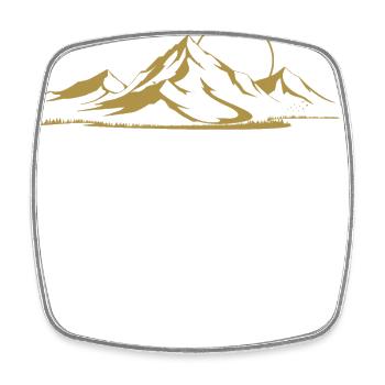 Berglandschaft gold - Viereckiger Kühlschrankmagnet - Weiß - Vorne