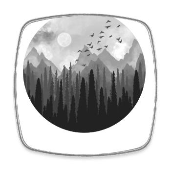 Forest Circle grau - Viereckiger Kühlschrankmagnet - Weiß - Vorne