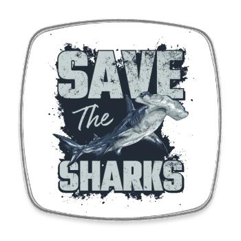 Sauvez les requins - Magnet carré - blanc - Devant
