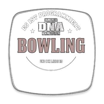 Es ist in meiner DNA ich muss zum BOWLING - Viereckiger Kühlschrankmagnet - Weiß - Vorne