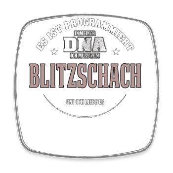 Es ist in meiner DNA ich muss zum BLITZSCHACH - Viereckiger Kühlschrankmagnet - Weiß - Vorne