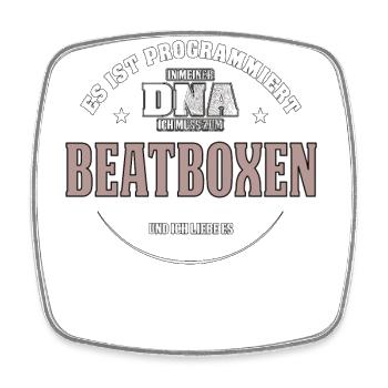 Es ist in meiner DNA ich muss zum BEATBOXEN - Viereckiger Kühlschrankmagnet - Weiß - Vorne