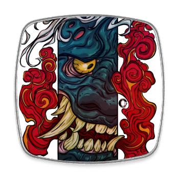 Yokai-Rauch - Viereckiger Kühlschrankmagnet - Weiß - Vorne