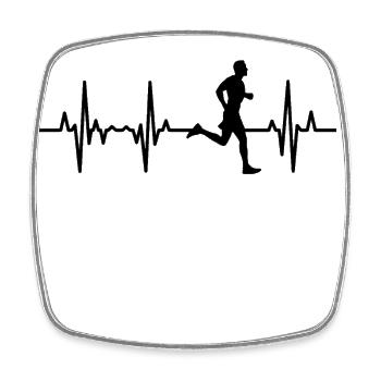 Läufer EKG Herzlinie - Viereckiger Kühlschrankmagnet - Weiß - Vorne