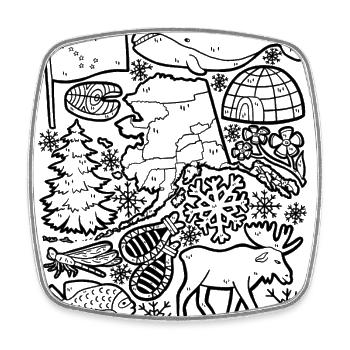 Alaska - Square fridge magnet - white - Front
