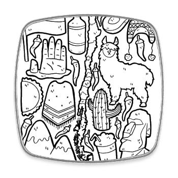 Chile - Square fridge magnet - white - Front