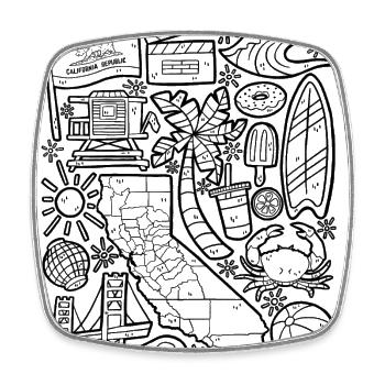 California - Square fridge magnet - white - Front