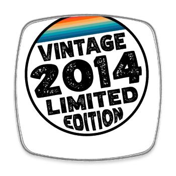 Vintage 2014 Cadeau d’anniversaire Fête des enfants - Magnet carré - blanc - Devant