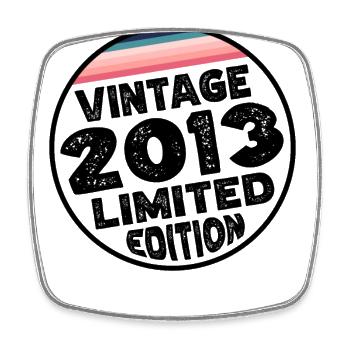 Vintage 2013 Geburtstag Geschenk Kinderparty - Viereckiger Kühlschrankmagnet - Weiß - Vorne