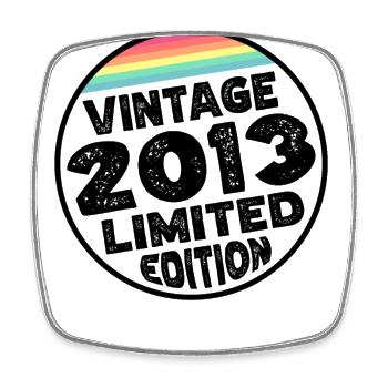 Vintage 2013 Geburtstag Geschenk Kinderparty - Viereckiger Kühlschrankmagnet - Weiß - Vorne