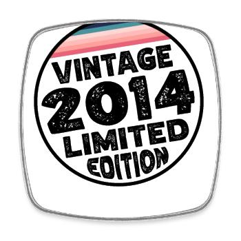 Vintage 2014 Cadeau d’anniversaire Fête des enfants - Magnet carré - blanc - Devant
