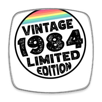 Vintage 1984 Birthday Gift Birthday Party - Square fridge magnet - white - Front