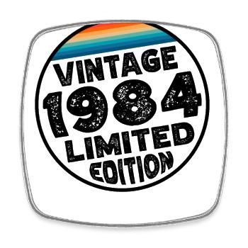 Vintage 1984 Birthday Gift Birthday Party - Square fridge magnet - white - Front