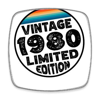 Vintage 1980's Birthday Gift Birthday Party - Square fridge magnet - white - Front