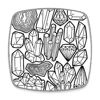Kristalle Edelsteine Mineralien Diamanten - Viereckiger Kühlschrankmagnet - Weiß - Vorne
