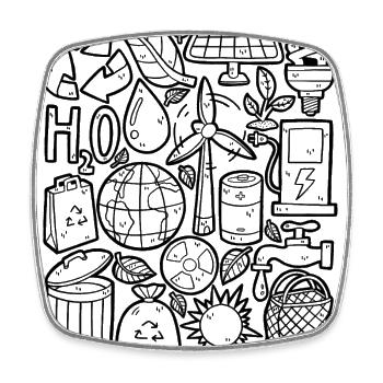 Ecology, environmental protection and sustainability - Square fridge magnet - white - Front