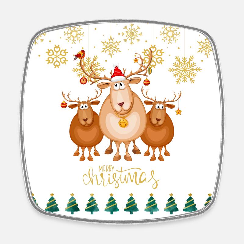 Funny Christmas - Square fridge magnet - white