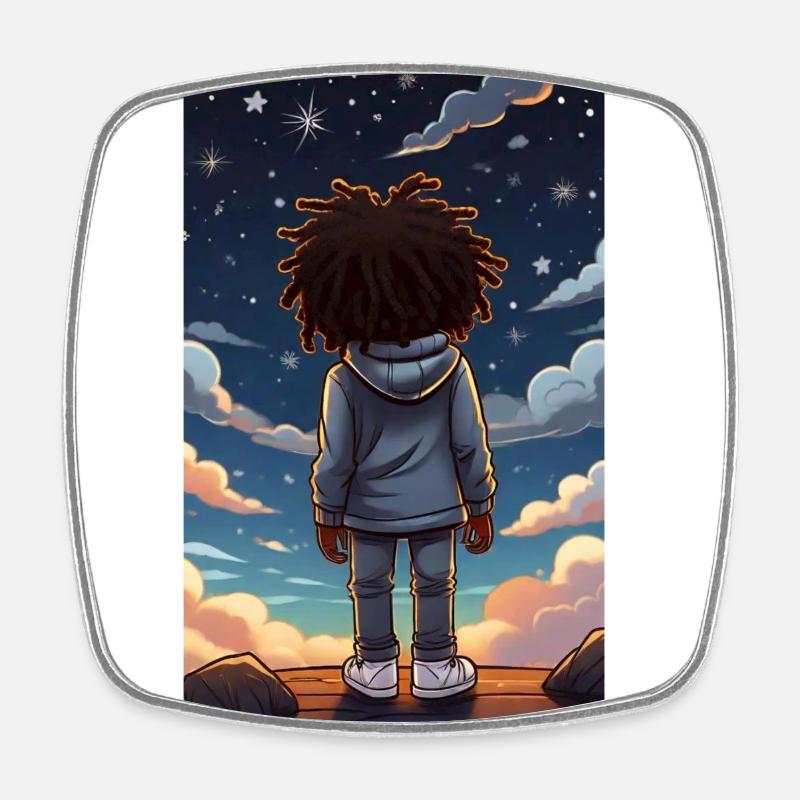 Gift Idea Night Sky Christmas Bethlehem - Square fridge magnet - white