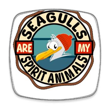Seagulls Are My Spirit Animal lustige Möwe - Viereckiger Kühlschrankmagnet - Weiß - Vorne