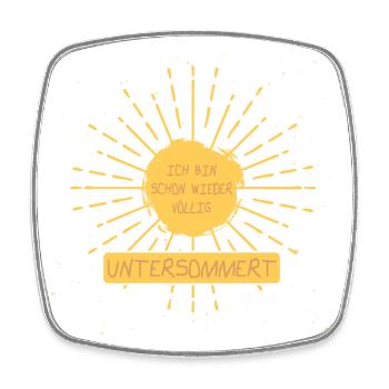 Ich bin schon wieder völlig untersommert - Viereckiger Kühlschrankmagnet - Weiß - Vorne